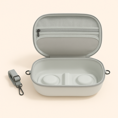Relievoo hard-shell breast pump carrying case — close-up detail