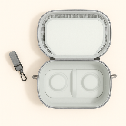 Relievoo hard-shell breast pump carrying case — lifestyle