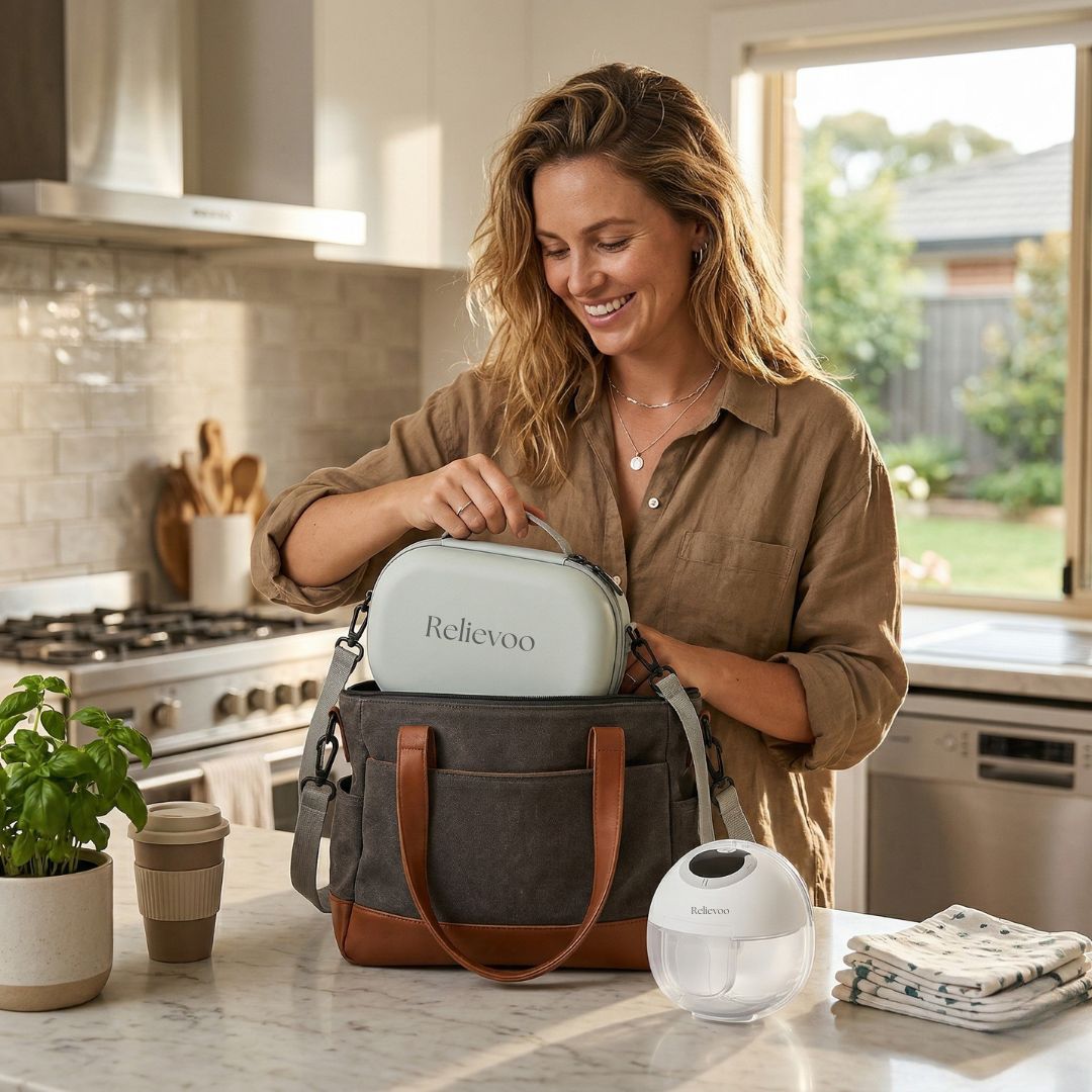 Relievoo complete pumping kit with wearable pump and carrying case