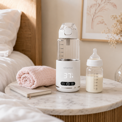 Relievoo cordless portable bottle warmer for breast milk and formula — on the go