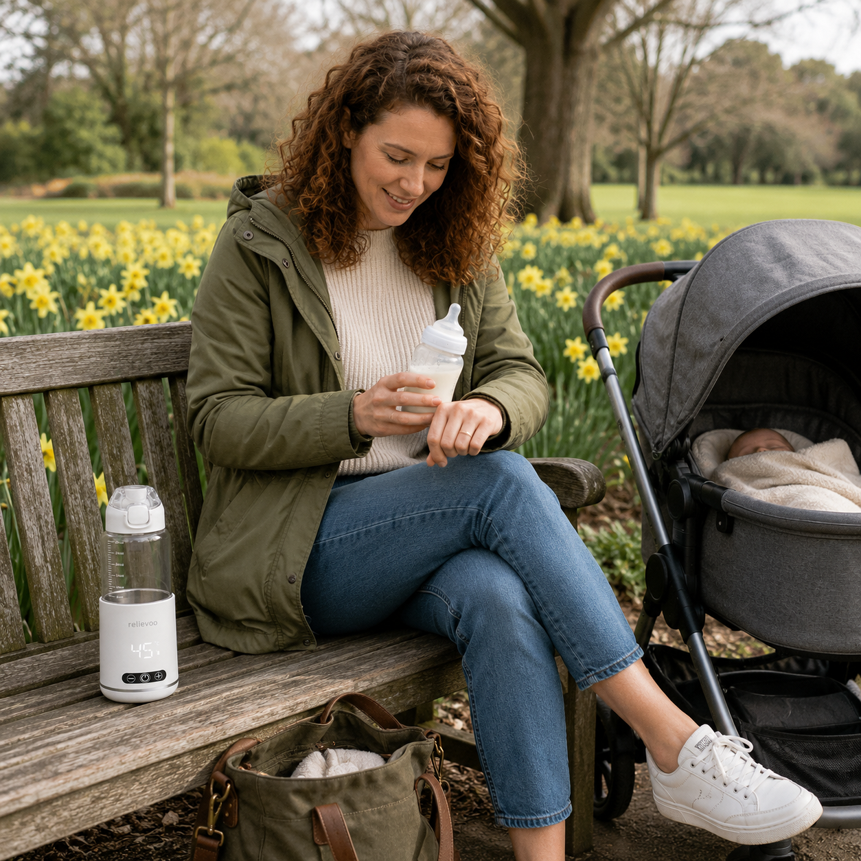 Relievoo cordless portable bottle warmer for breast milk and formula — size and fit